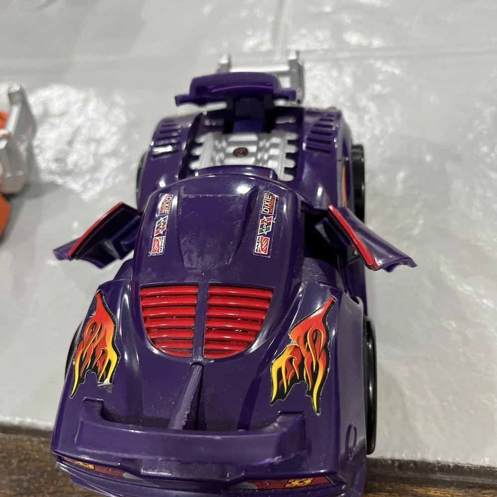 Mattel 2007 Fisher Price Shake N Go Rally Race Crash Ups Purple Orange Car 88#33